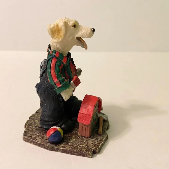 Yellow Labrador Bobble Head Dog Painter Figure 3.5 Inch Tall Innovation Flaws - Picture 3 of 11